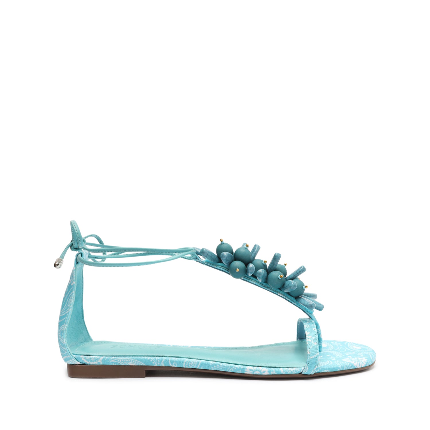 Sasha Fabric Sandal Flats OLD 5 River Aqua Fabric - Schutz Shoes