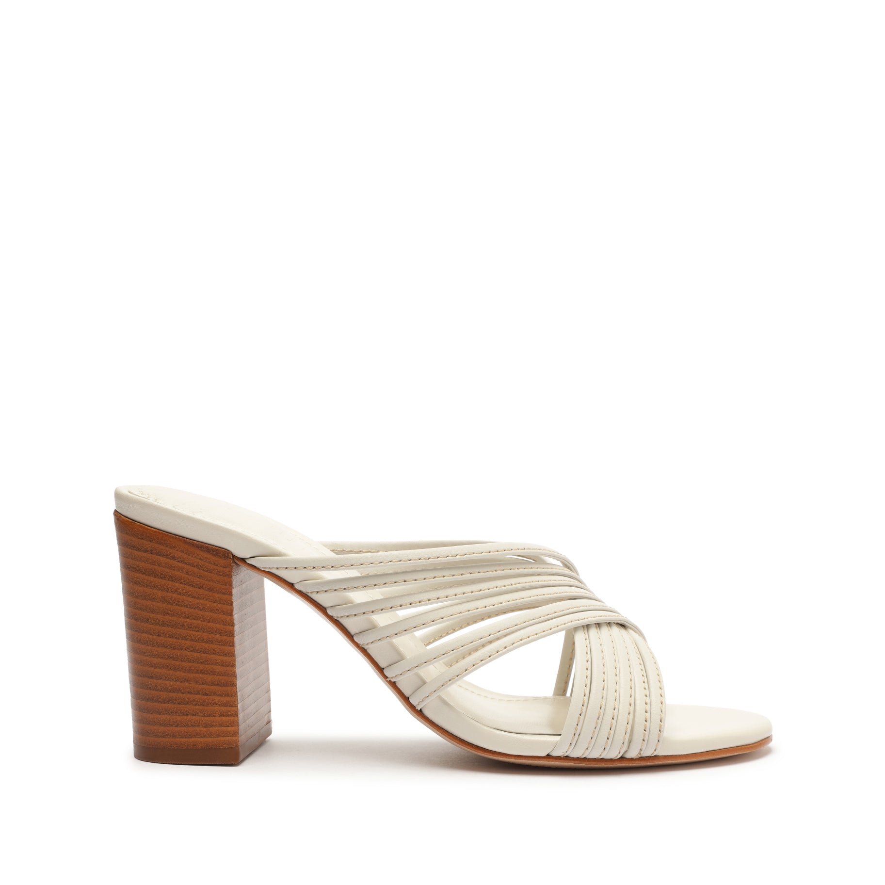 Evangeline Calf Leather Sandal Sandals Spring 23 5 Pearl Calf Leather - Schutz Shoes