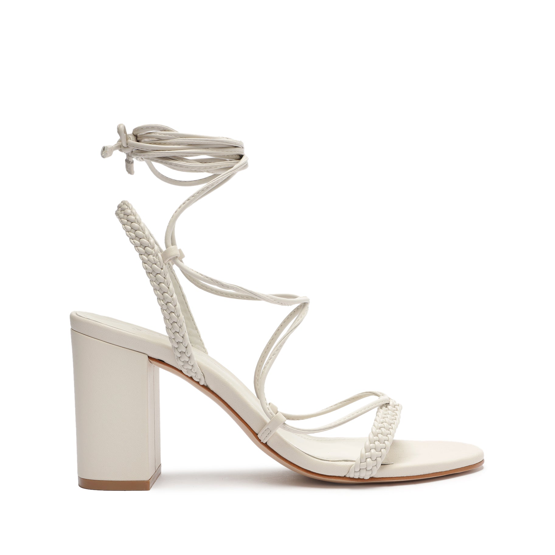 Maxima Block Leather Sandal Sandals Spring 23 5 Pearl Leather - Schutz Shoes