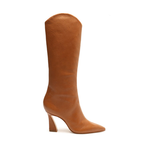 Maryana Flare Leather Boot Boots Sale 5 Wood Leather - Schutz Shoes