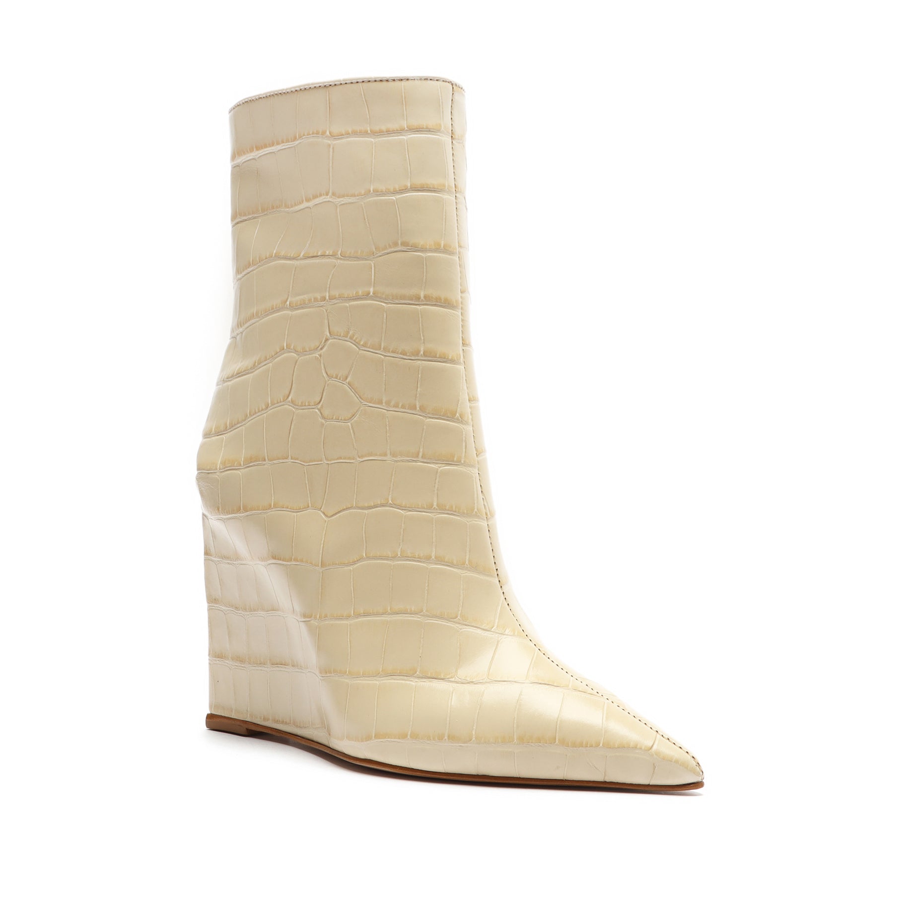 Asya Crocodile-Embossed Leather Bootie Booties OLD    - Schutz Shoes