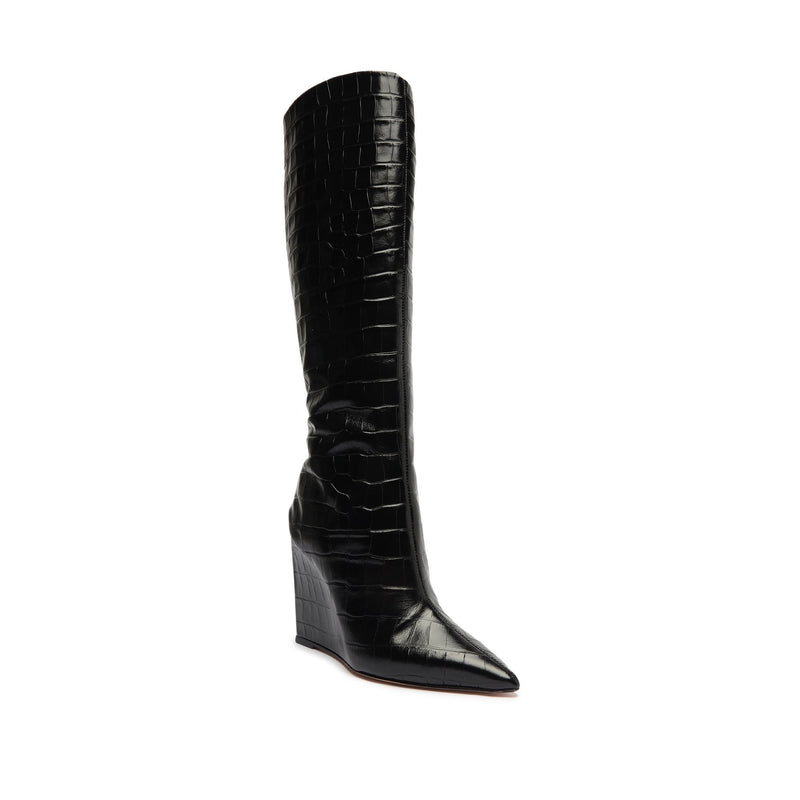 Asya Up Crocodile-Embossed Leather Boot Boots OLD    - Schutz Shoes
