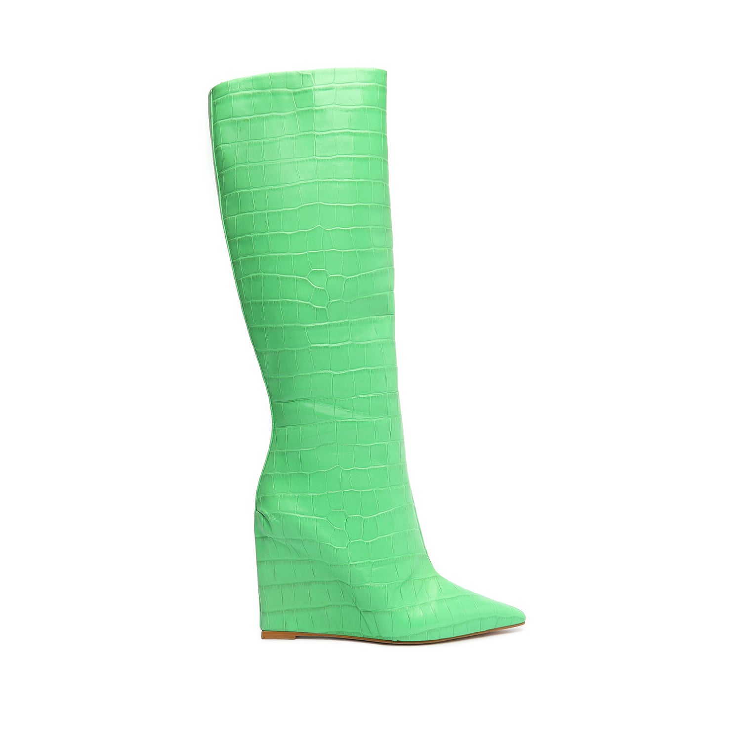 Asya Up Crocodile-Embossed Leather Boot Boots Sale 5 Gianni Green Crocodile-Embossed Leather - Schutz Shoes