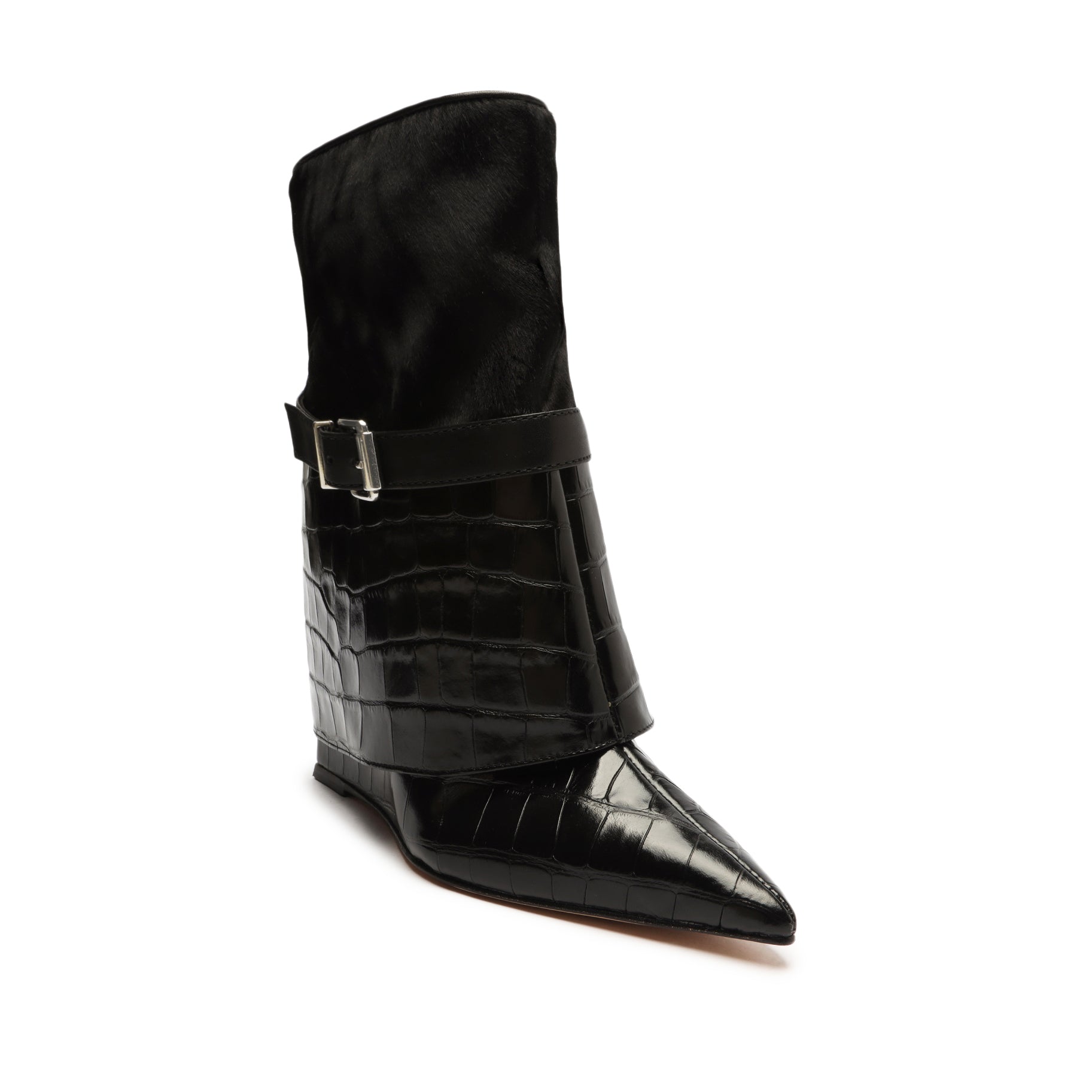 Jorian Crocodile-Embossed Leather Bootie Booties OLD    - Schutz Shoes