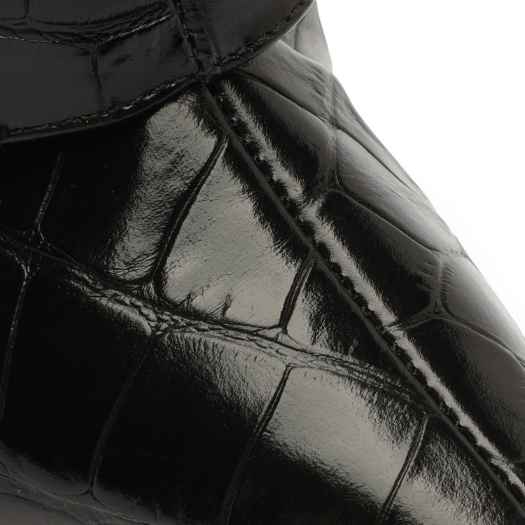 Jorian Crocodile-Embossed Leather Bootie Booties Fall 22    - Schutz Shoes