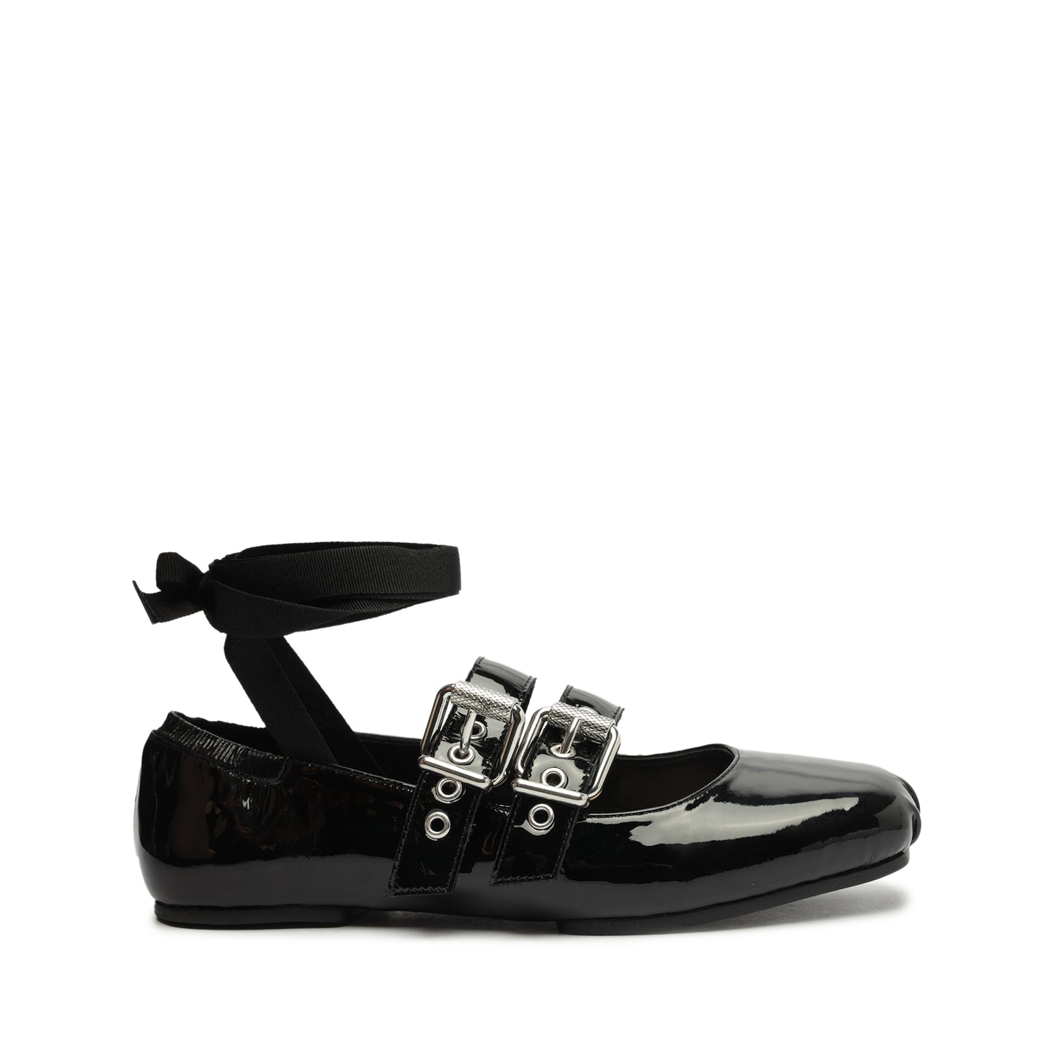 Raika Patent Leather Flat Flats PRE FALL 23 5 Black Patent Leather - Schutz Shoes