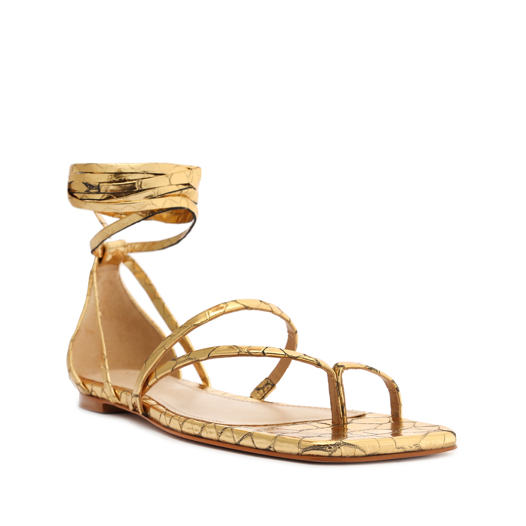 Lily Metallic Flat Sandal Flats OLD    - Schutz Shoes