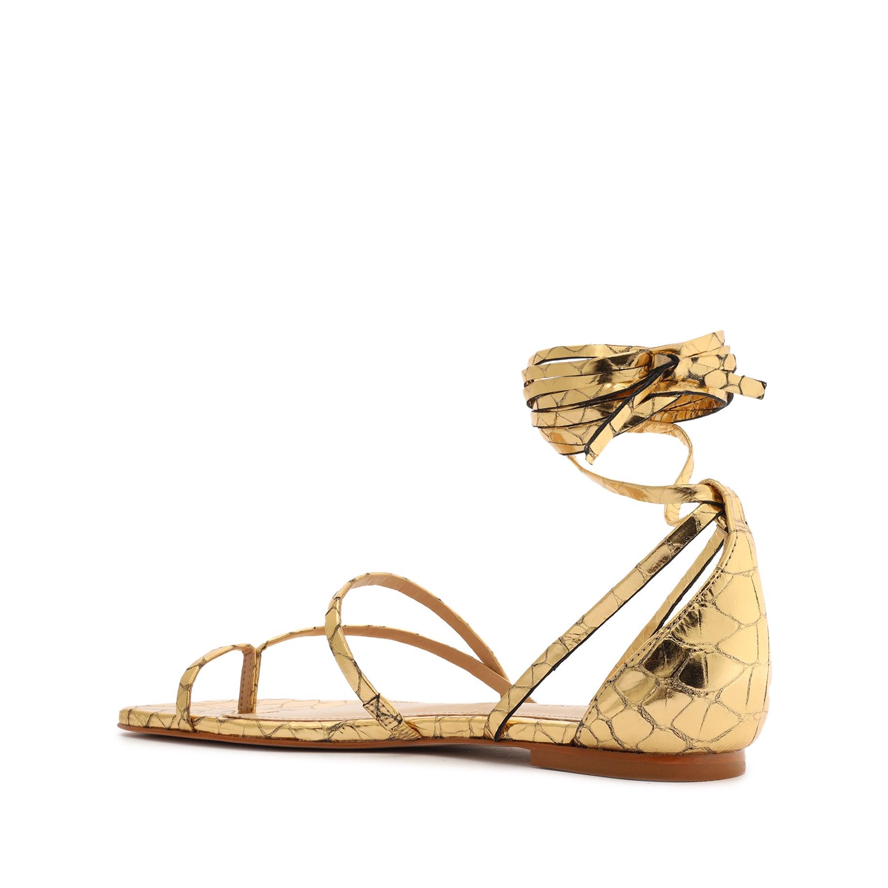 Lily Metallic Flat Sandal Flats OLD    - Schutz Shoes