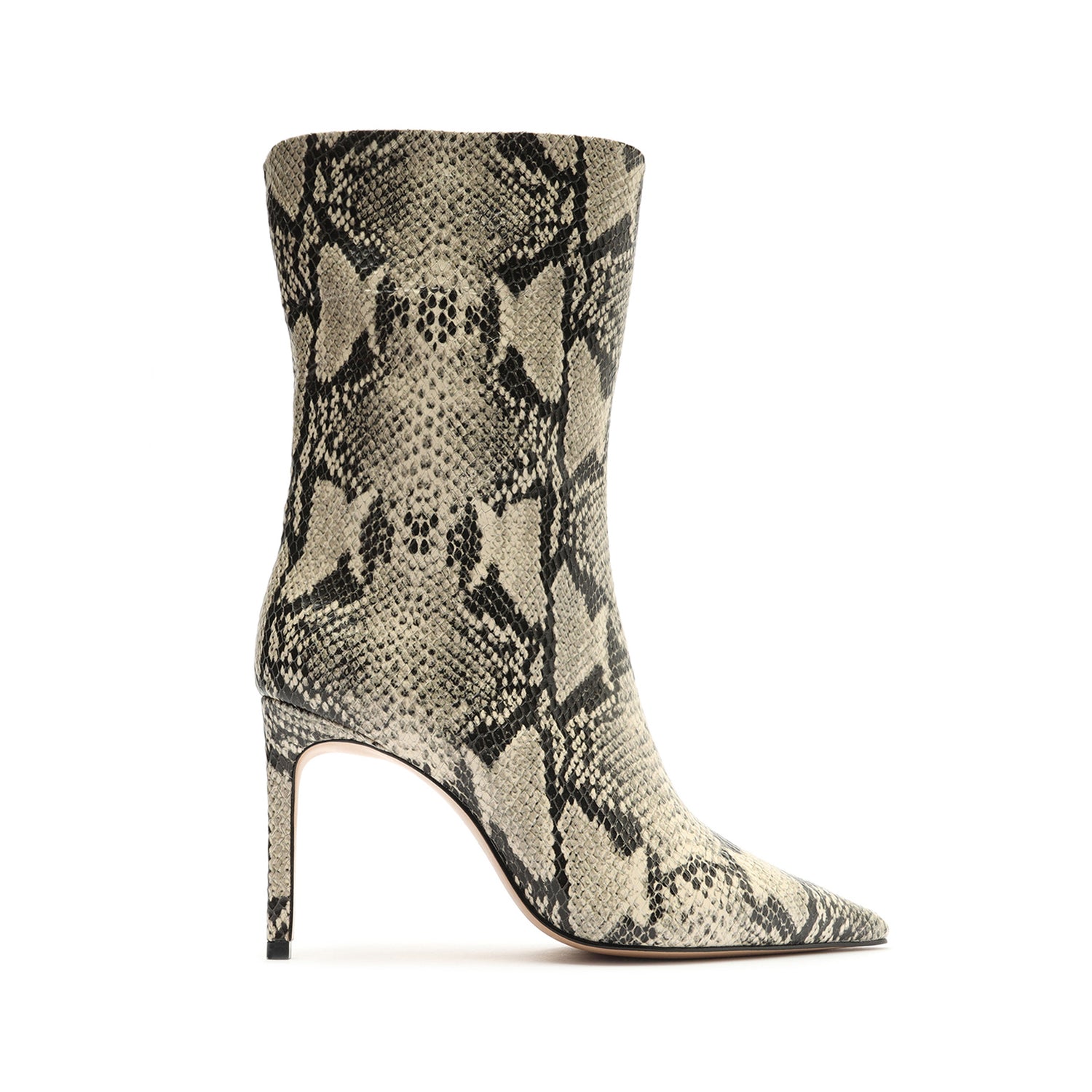Mary Snake Embossed Leather Bootie Natural Snake Snake Embossed Leather