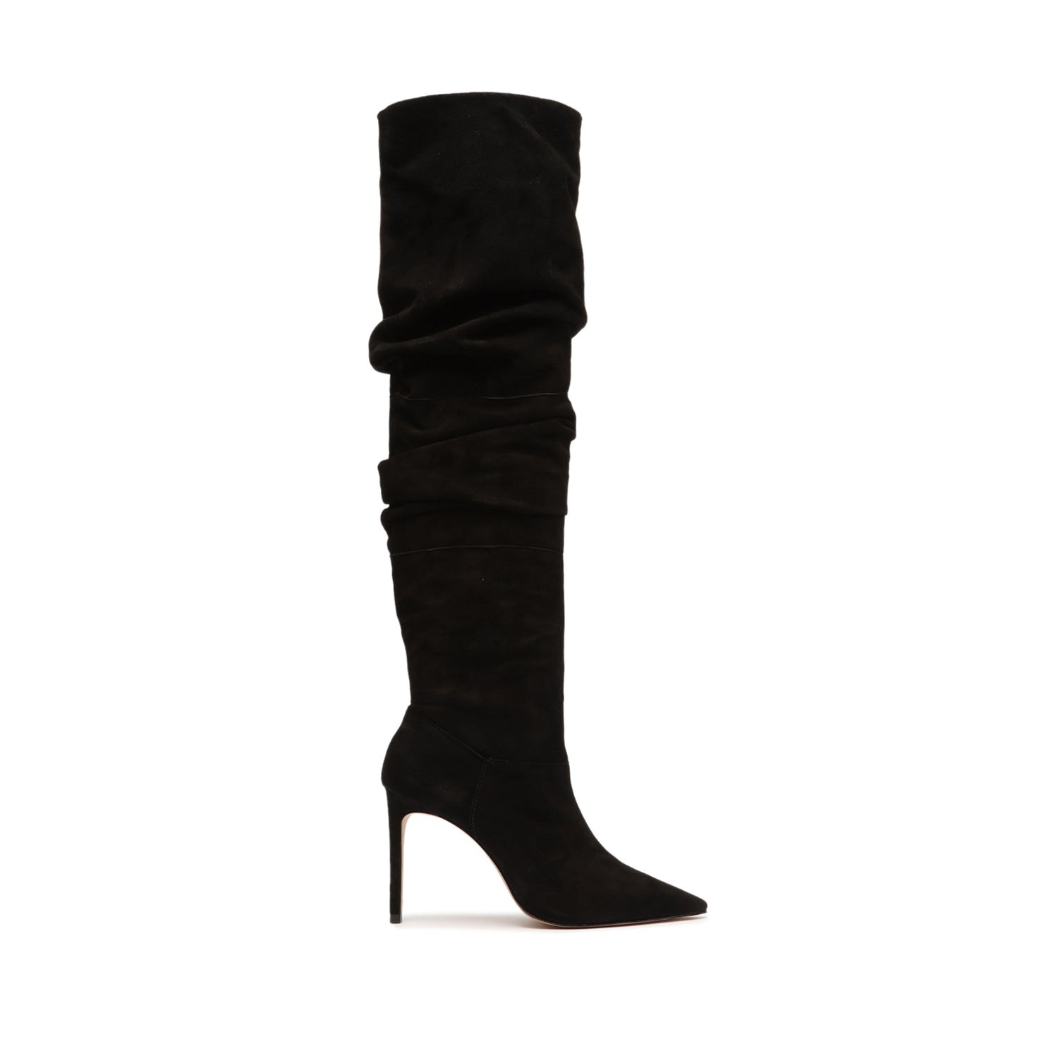 Ashlee Over The Knee Suede Boot Black Suede