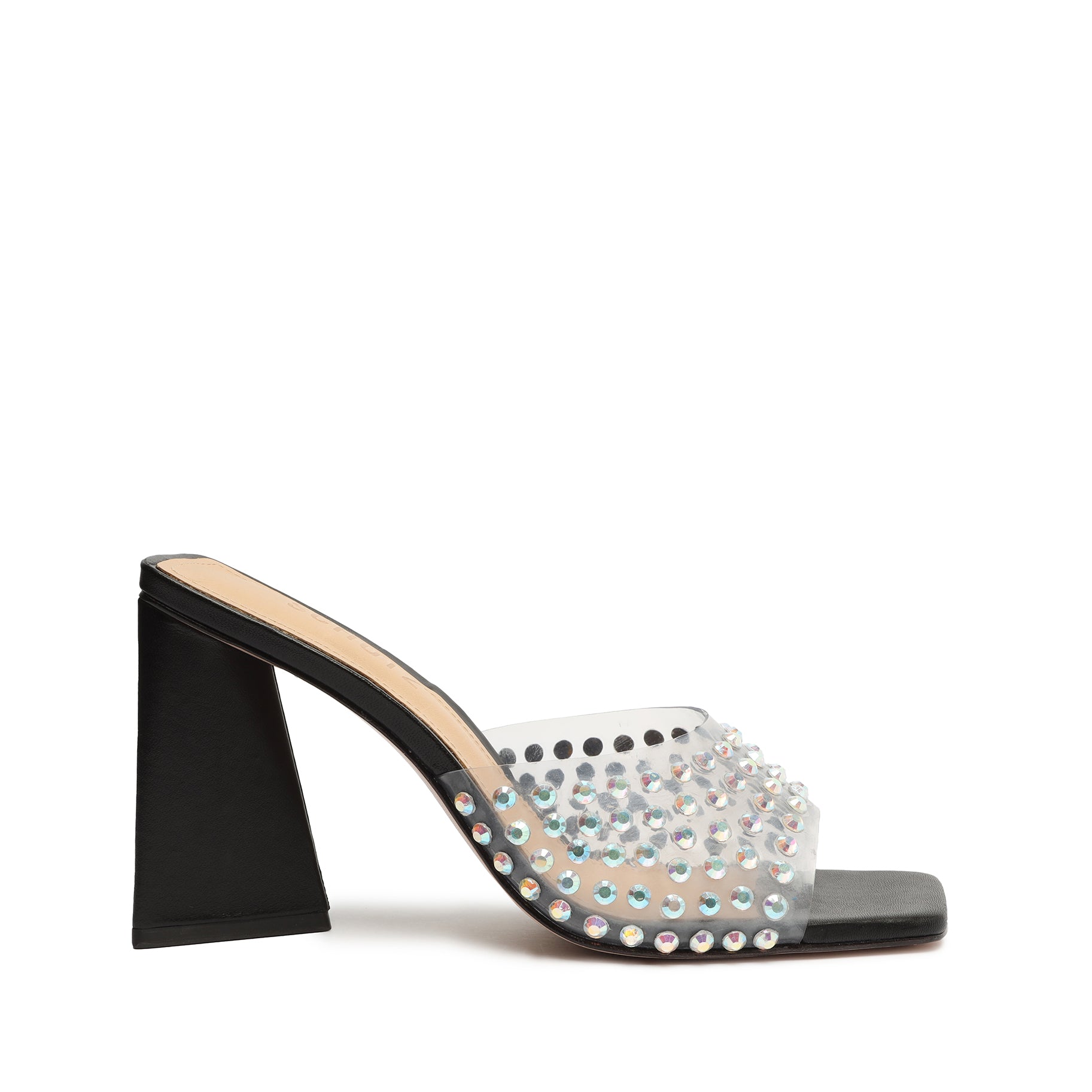 Lizah Crystal Vinyl Sandal Mules Sale 5 Black Vinyl - Schutz Shoes