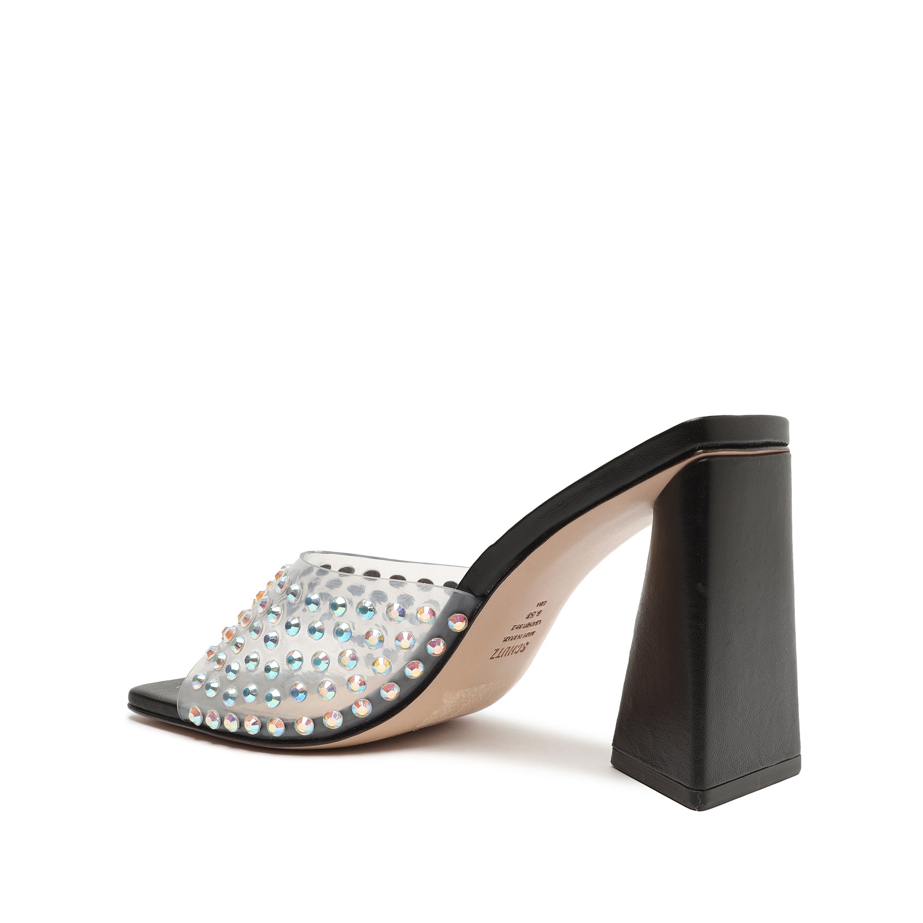 Lizah Crystal Vinyl Sandal Mules Sale    - Schutz Shoes