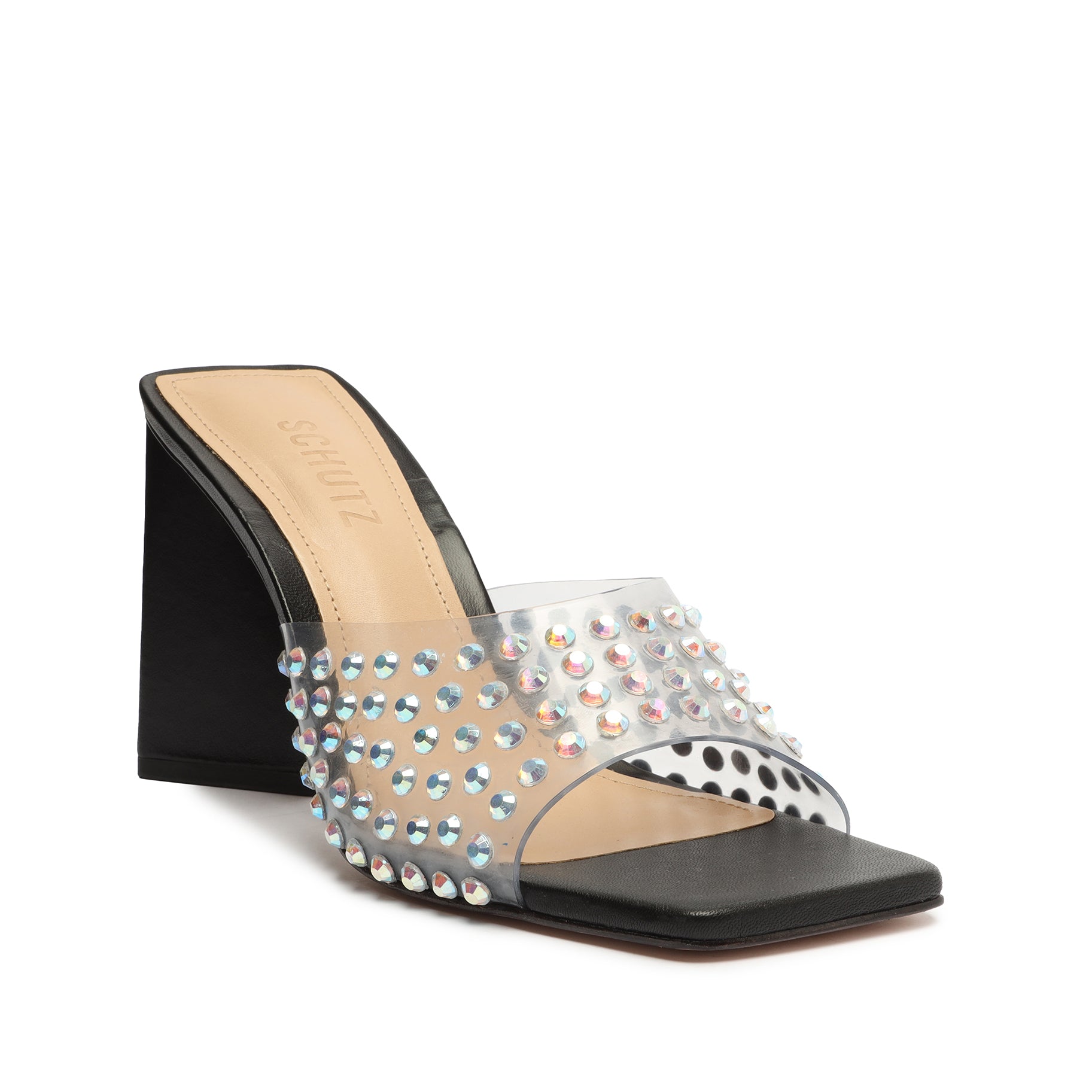 Lizah Crystal Vinyl Sandal Mules Sale    - Schutz Shoes