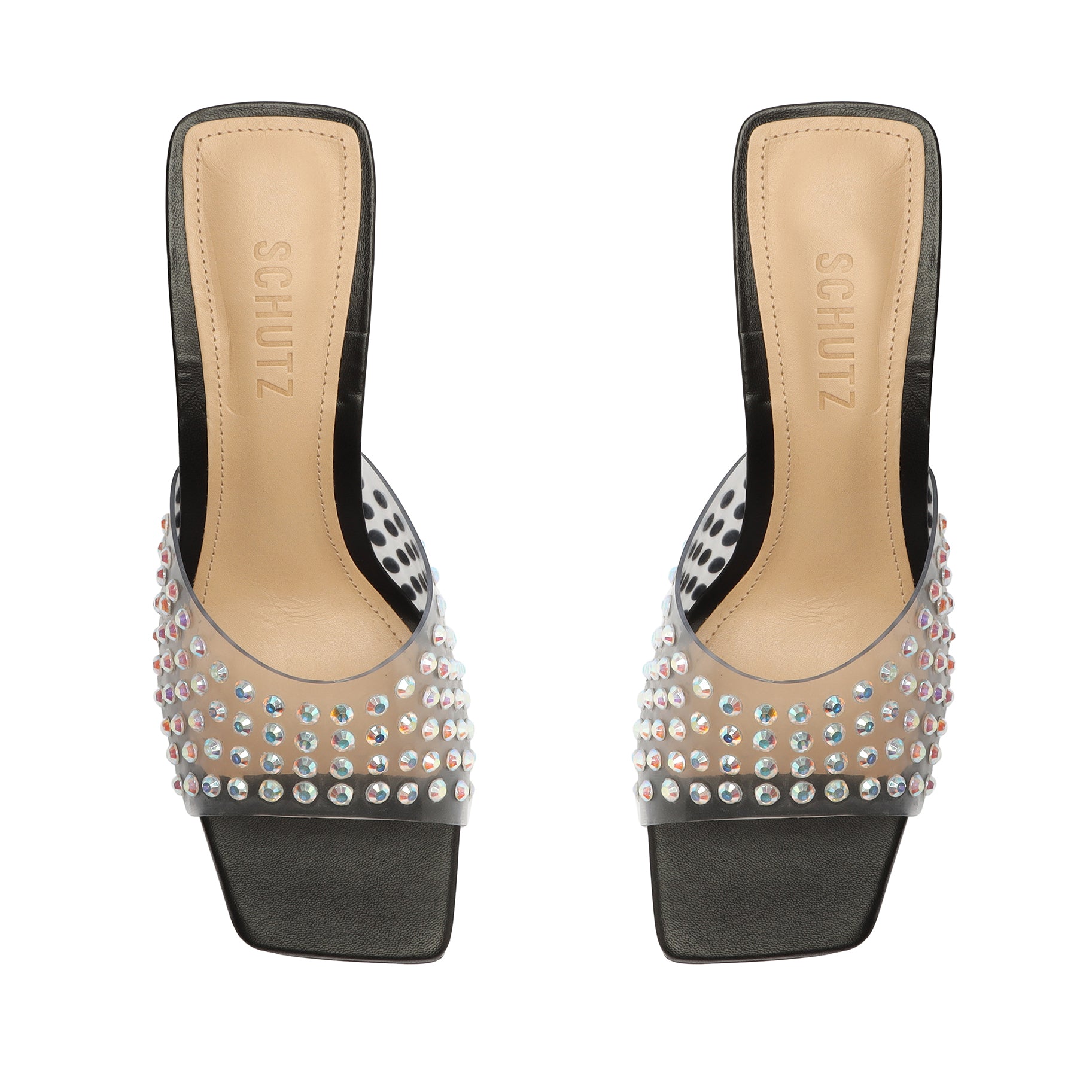 Lizah Crystal Vinyl Sandal Mules Sale    - Schutz Shoes