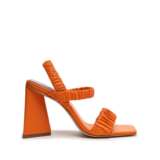 Lirah Nappa Leather Sandal OLD 5 Bright Tangerine Nappa Leather - Schutz Shoes