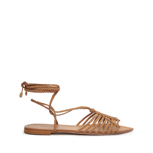 Adele Sandal Flats Spring 23 5 Honey Peach Faux Leather - Schutz Shoes