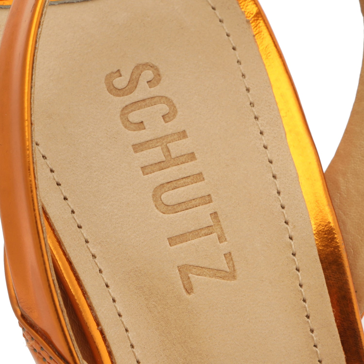 Kelly Specchio Leather Sandal Orange Specchio Leather