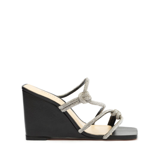 Lauryn Leather Sandal Sandals FALL 23 5 Crystal Black Leather - Schutz Shoes