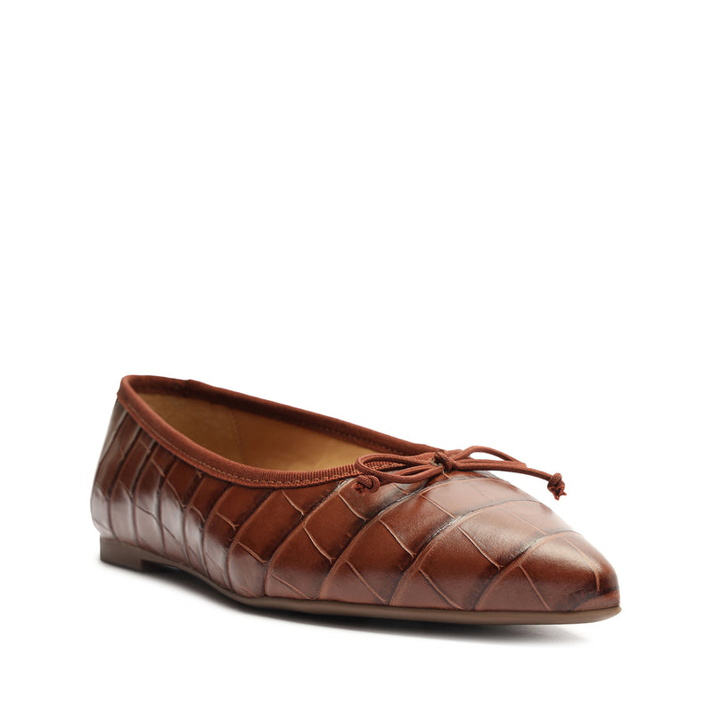 Dal Crocodile-Embossed Leather Flat Flats Sale    - Schutz Shoes