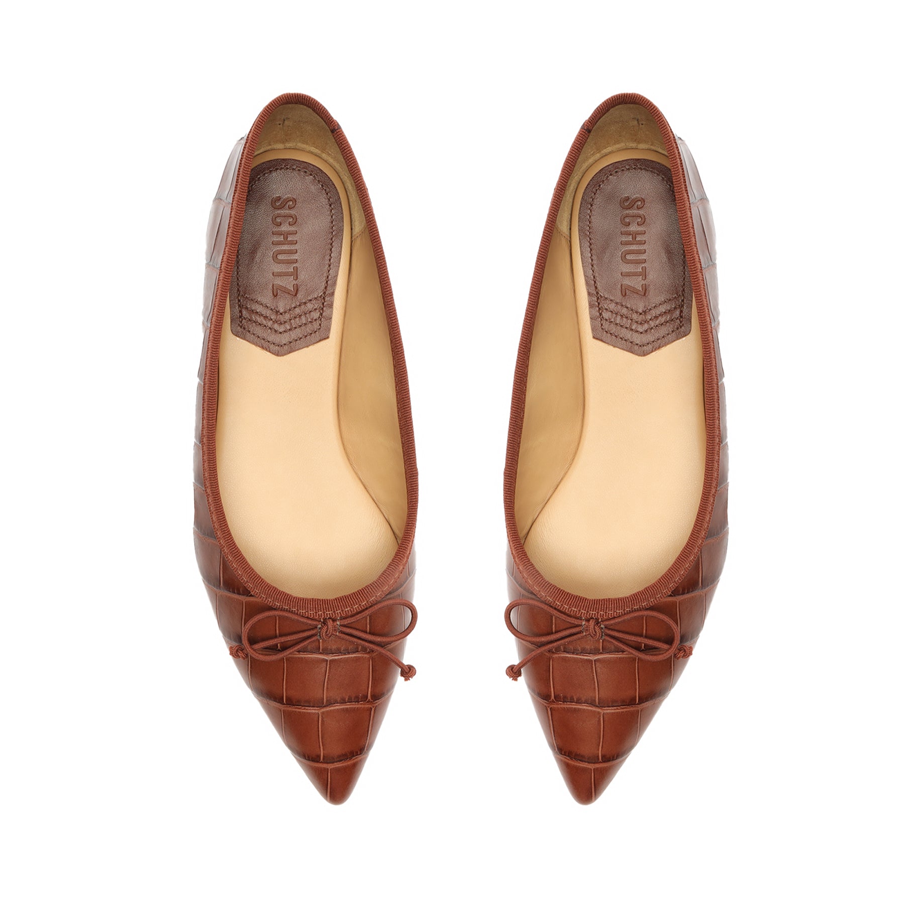 Dal Crocodile-Embossed Leather Flat Flats Sale    - Schutz Shoes