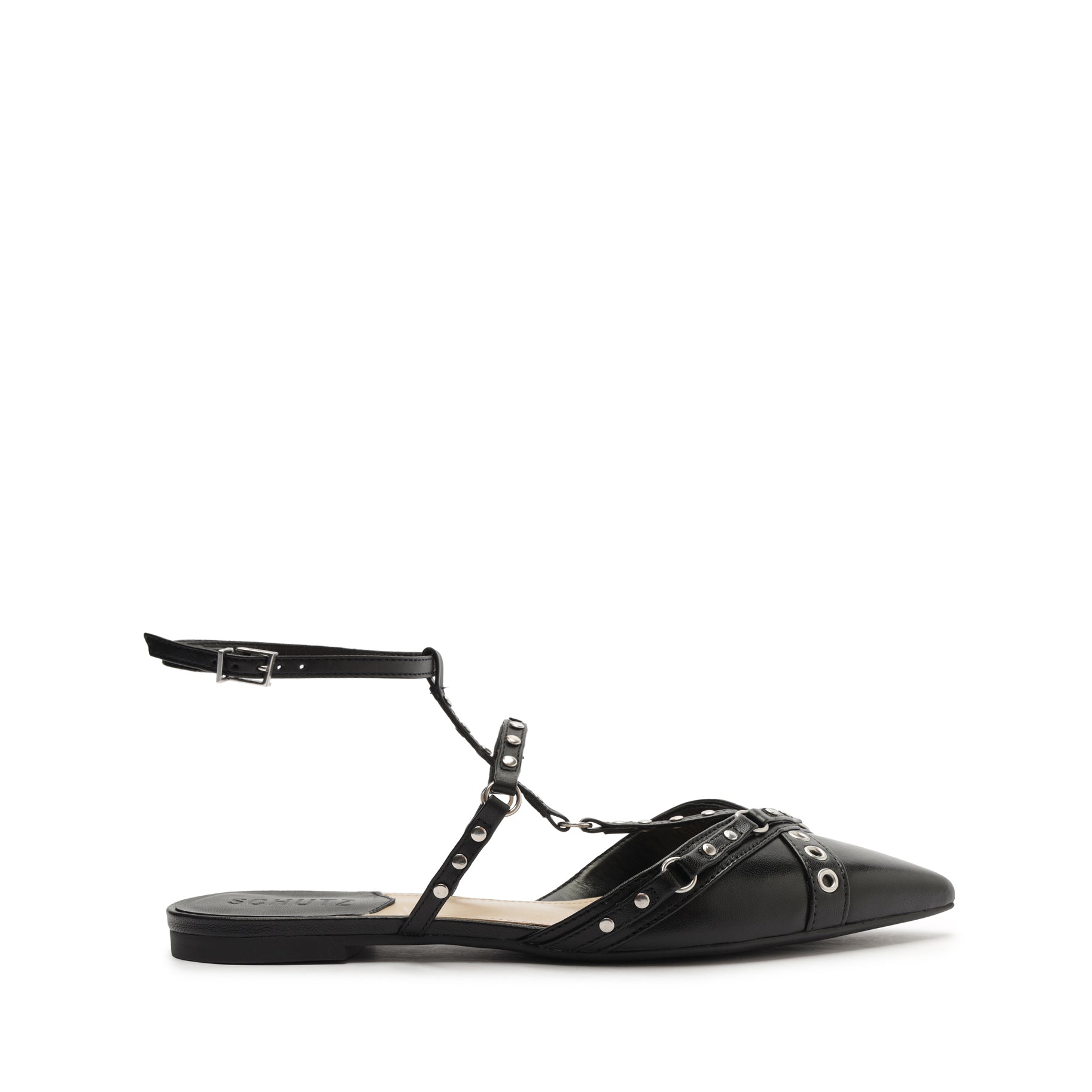 Venizia Nappa Leather Flat PRE FALL 23 5 Black Nappa Leather - Schutz Shoes