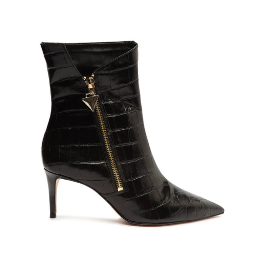 Van Crocodile-Embossed Leather Bootie Sale 5 Black Crocodile Embossed Leather - Schutz Shoes