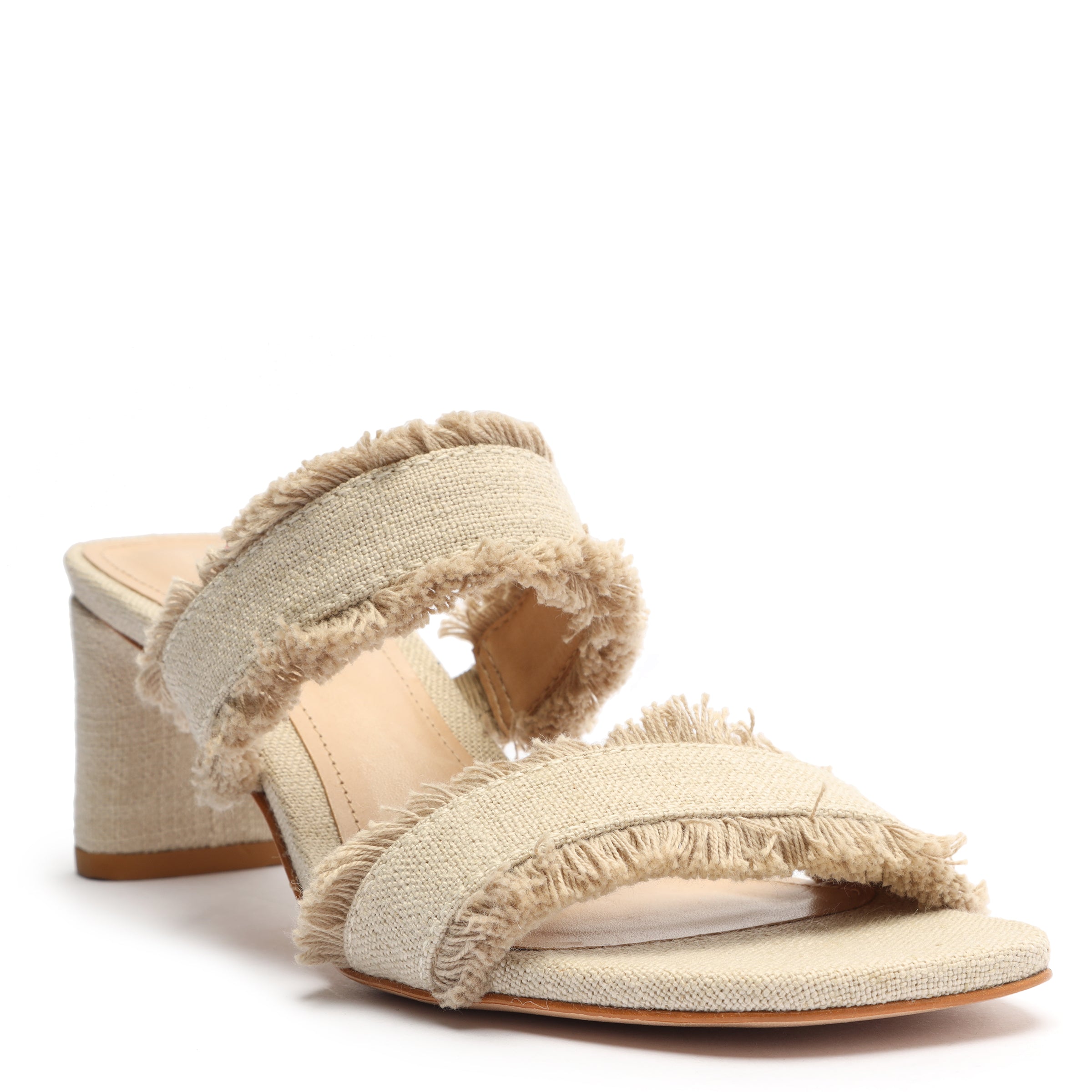 Amely Mid Block Linen Sandal Sandals SPRING 24    - Schutz Shoes