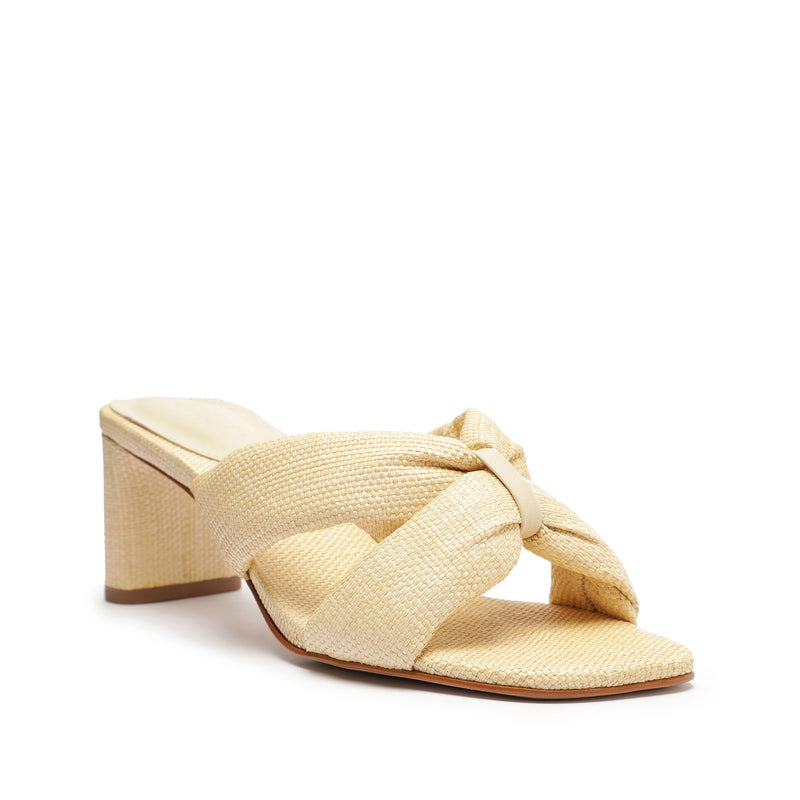 Fairy Mid Casual Straw & Nappa Leather Sandal Eggshell Straw & Nappa Leather
