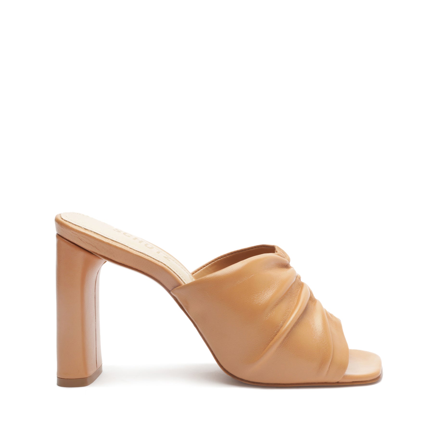 Mallory Leather Sandal Sandals FALL 23 5 Honey Peach Nappa Leather - Schutz Shoes