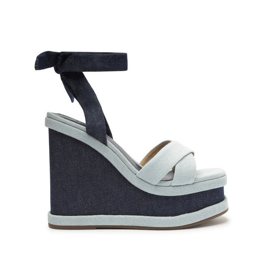 Vitoria Denim Sandal Sandals Spring 23 5 Blue Metallic Azul - Schutz Shoes