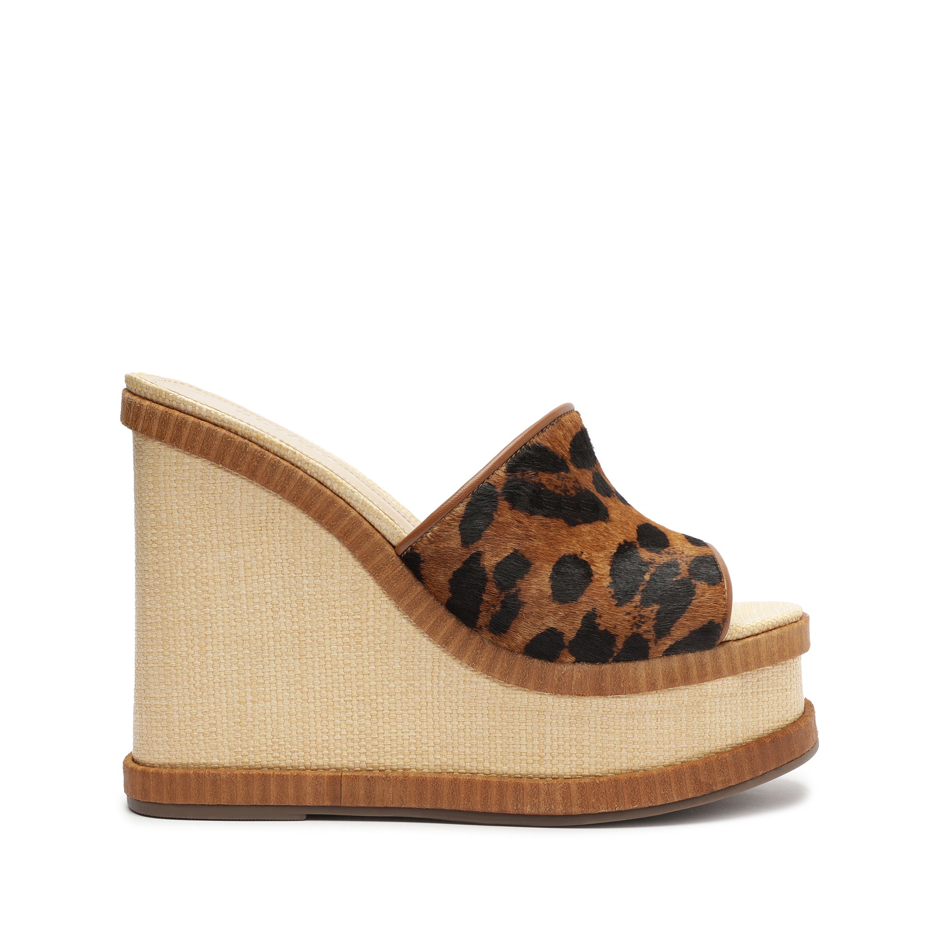 Dalle Wild Leopard-Printed Leather Sandal Sandals Open Stock 5 Natural Leopard-Printed Leather - Schutz Shoes