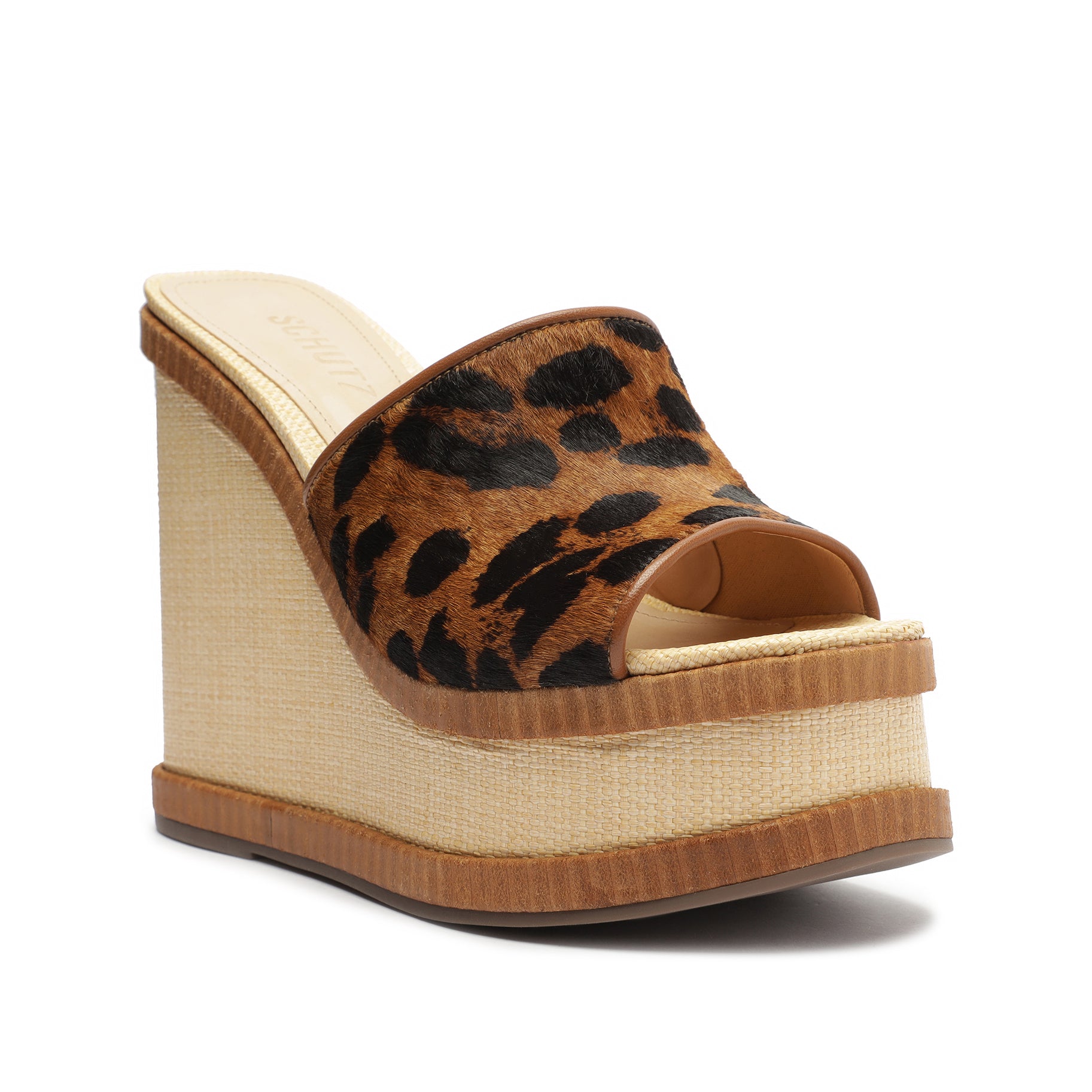 Dalle Wild Leopard-Printed Leather Sandal Sandals Open Stock    - Schutz Shoes