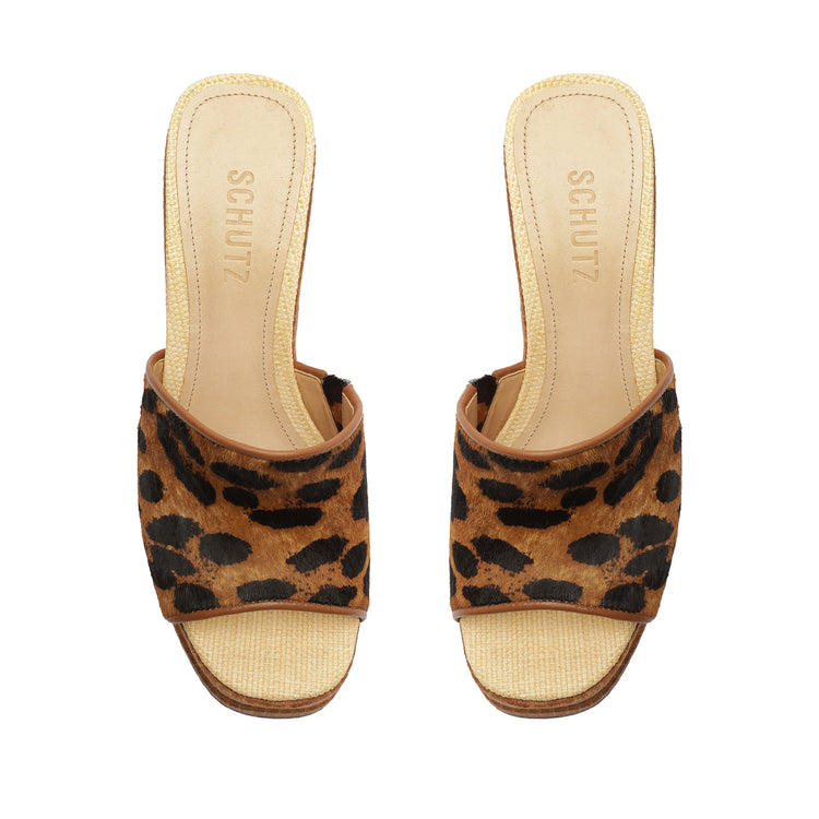 Dalle Wild Leopard-Printed Leather Sandal – SCHUTZ