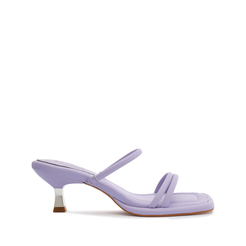 Ayercony Women's Violet Solid 5 Inch Patent Slip On High Heel