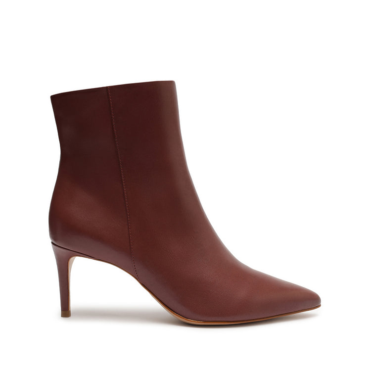 Mikki Mid Bootie Red Brown Faux Leather