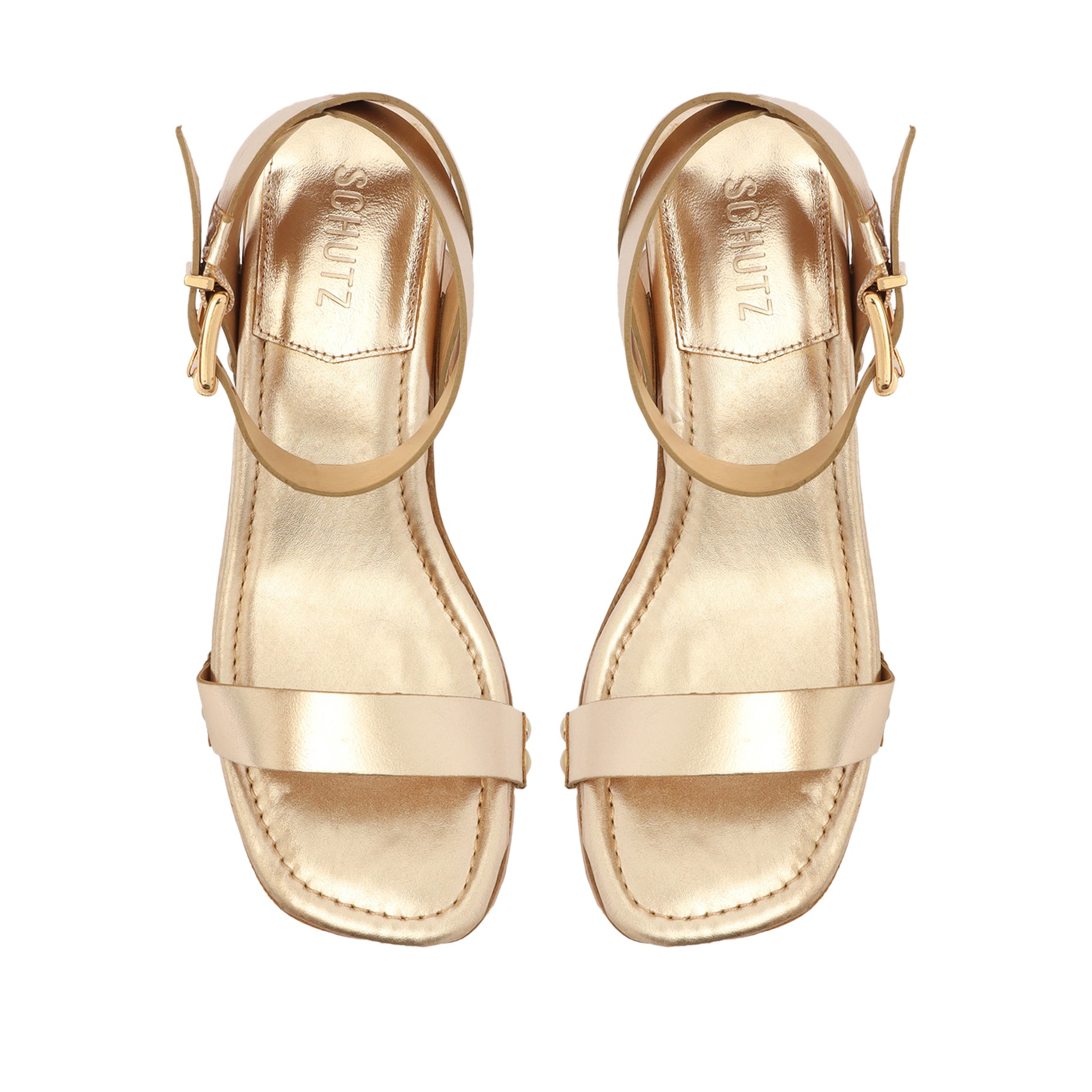 Lansy Metallic Leather Sandal Sandals OLD    - Schutz Shoes