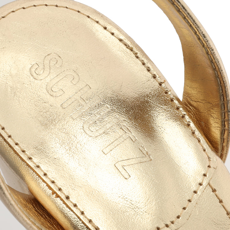 Kaila Platform Metallic Leather Sandal Gold Metallic Leather