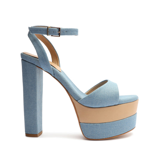 Kaila Platform Fabric Sandal Sale 5 Blue Fabric - Schutz Shoes