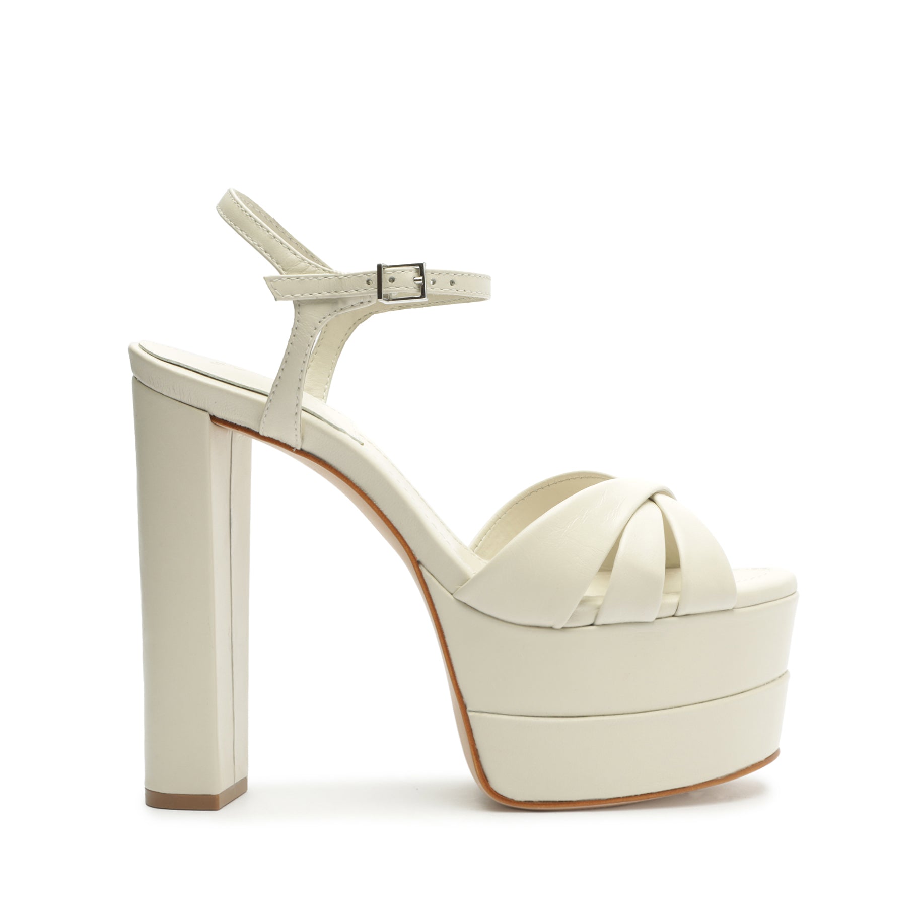 Keefa High Nappa Leather Sandal Sandals Resort 23 5 Pearl Nappa Leather - Schutz Shoes