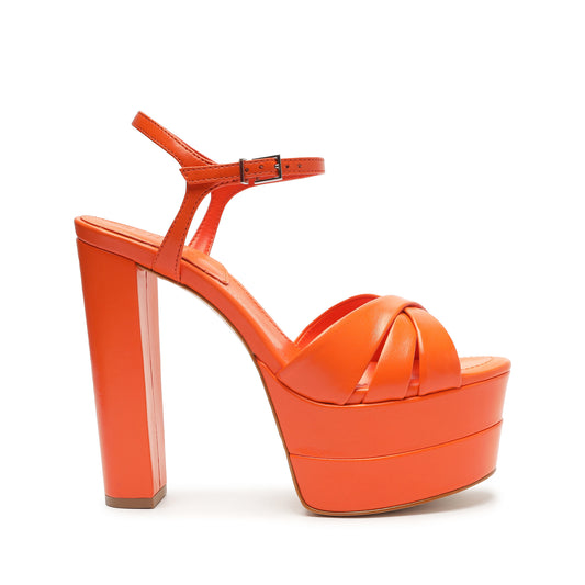 Keefa High Nappa Leather Sandal Sandals Spring 23 5 Flame Orange Nappa Leather - Schutz Shoes