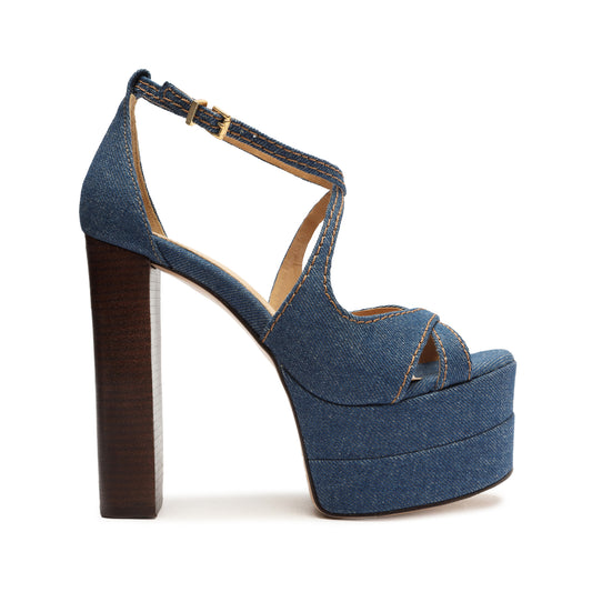 Latifah Casual Denim Sandal Sandals Fall 22 5 Blue Denim - Schutz Shoes