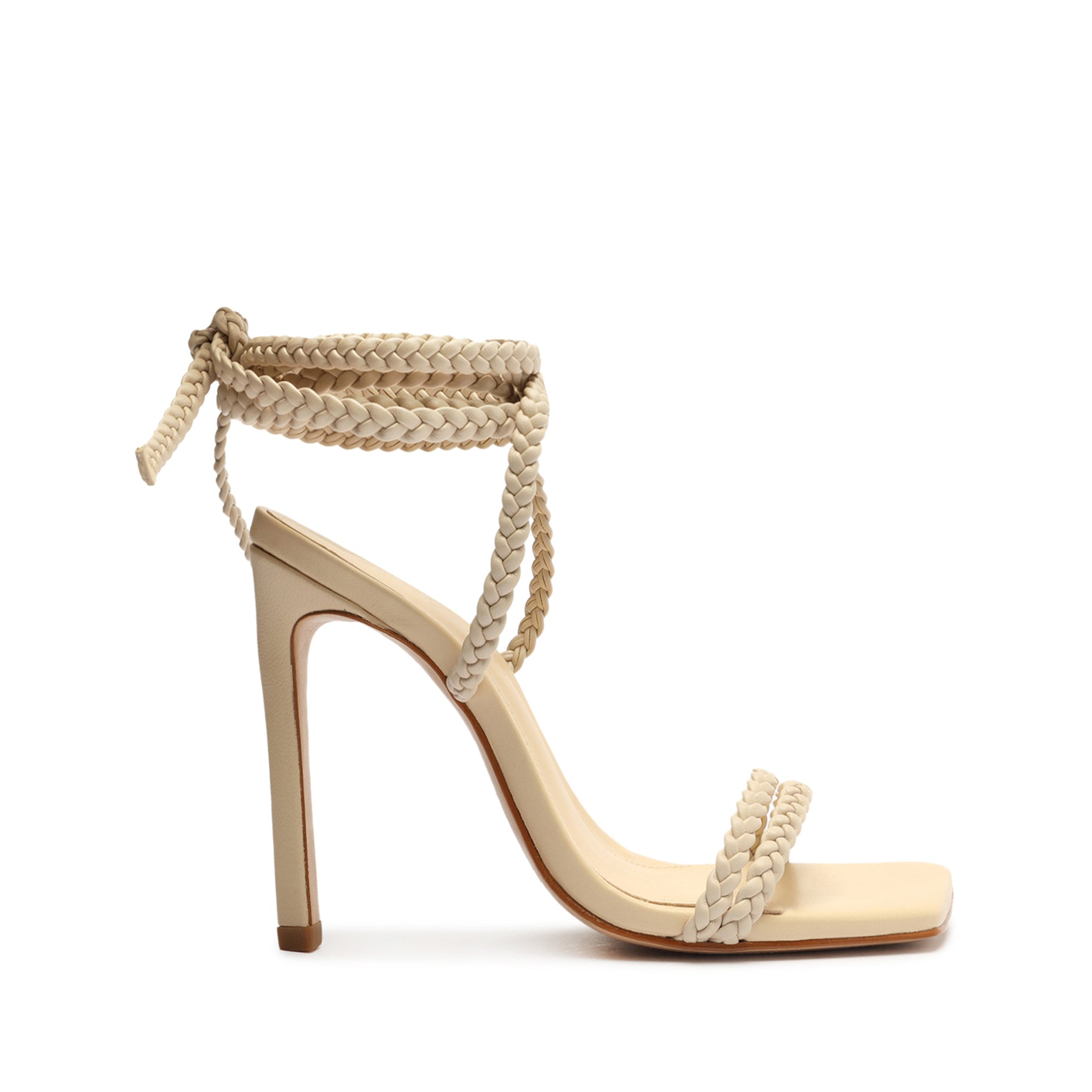 Jada Braided Leather Sandal Sandals Sale 5 Eggshell Leather - Schutz Shoes