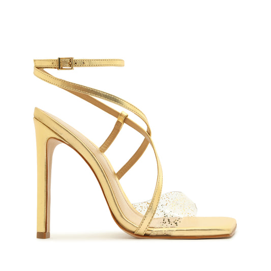 Aisha Leather & Vinyl Sandal Sandals OLD 5 Gold Vinyl & Nappa Leather - Schutz Shoes