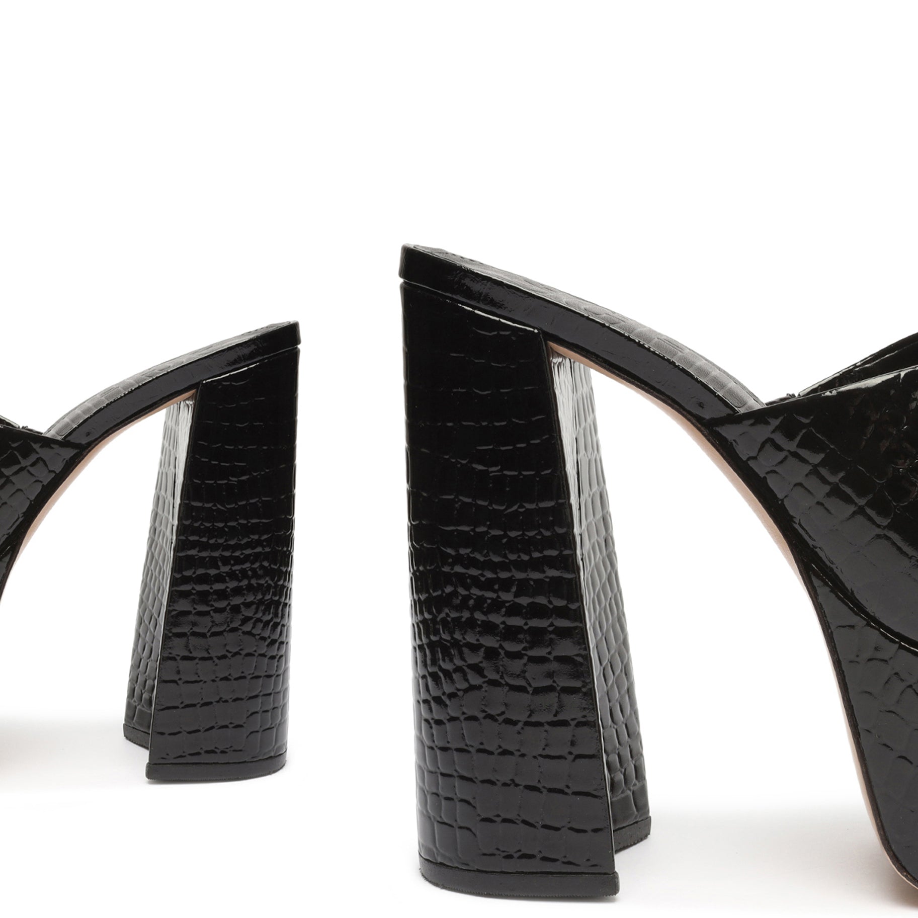 Darah Crocodile-Embossed Leather Sandal Sandals Spring 22    - Schutz Shoes