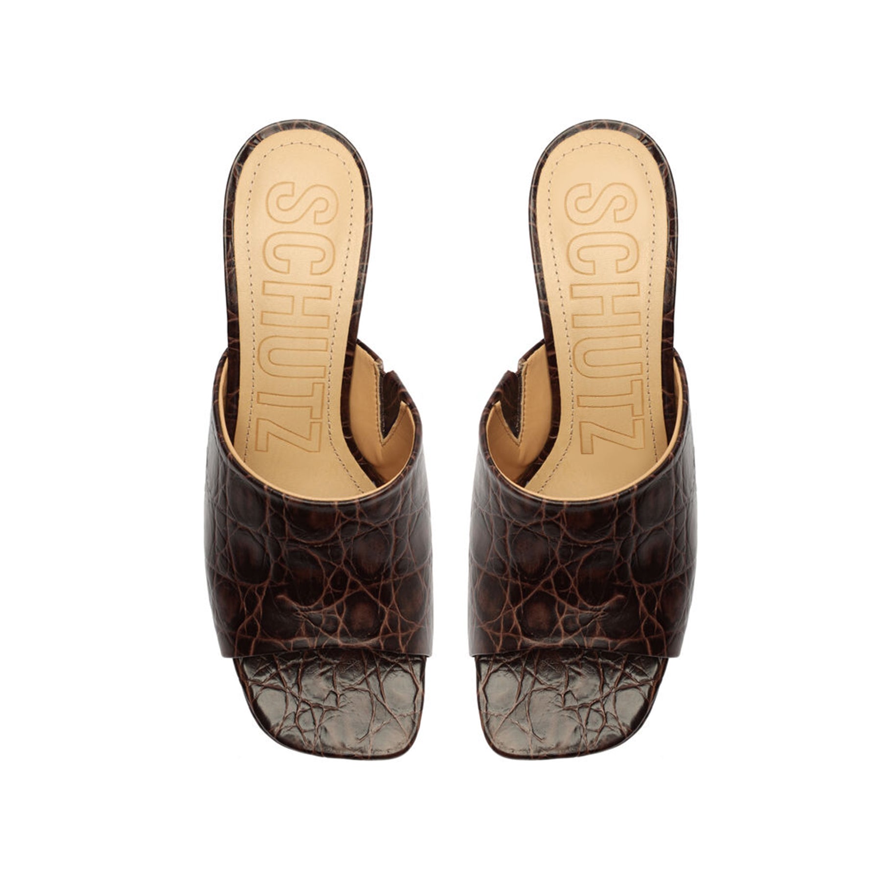 Darah Crocodile-Embossed Leather Sandal Sandals Fall 22    - Schutz Shoes