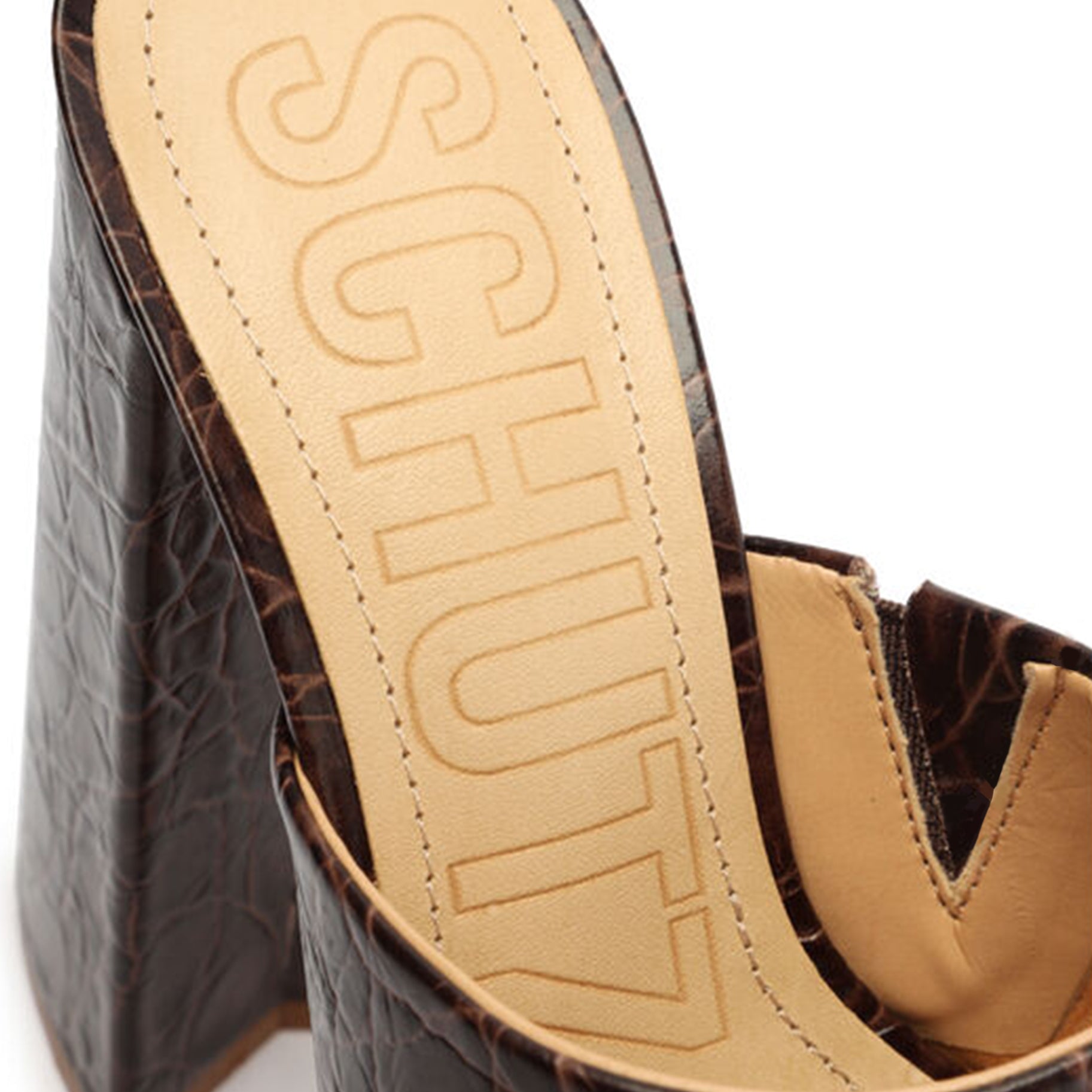 Darah Crocodile-Embossed Leather Sandal Sandals Fall 22    - Schutz Shoes