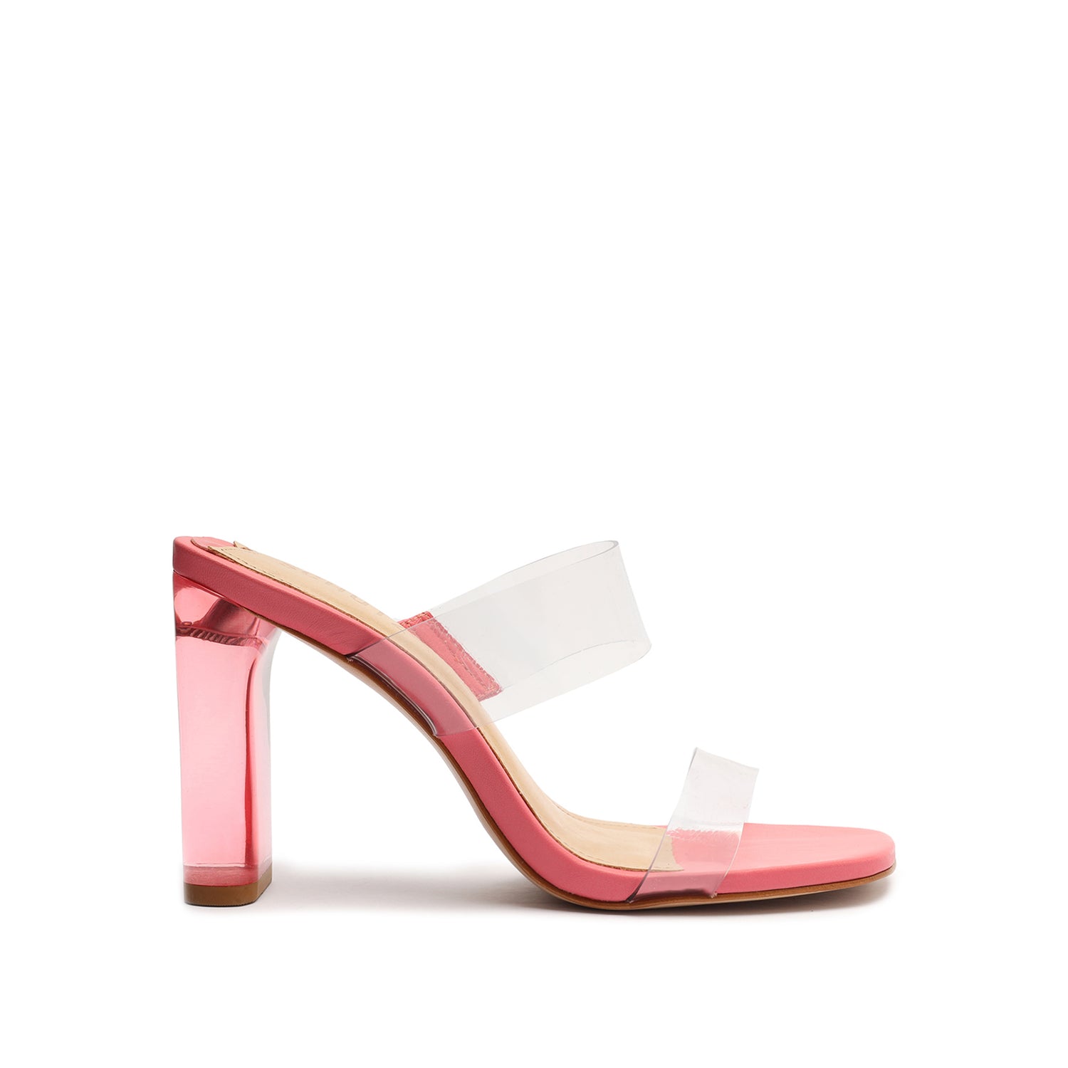 Ariella Acrylic Sandal Sandals Sale 5 Shell Pink Nappa Leather & Vinyl - Schutz Shoes