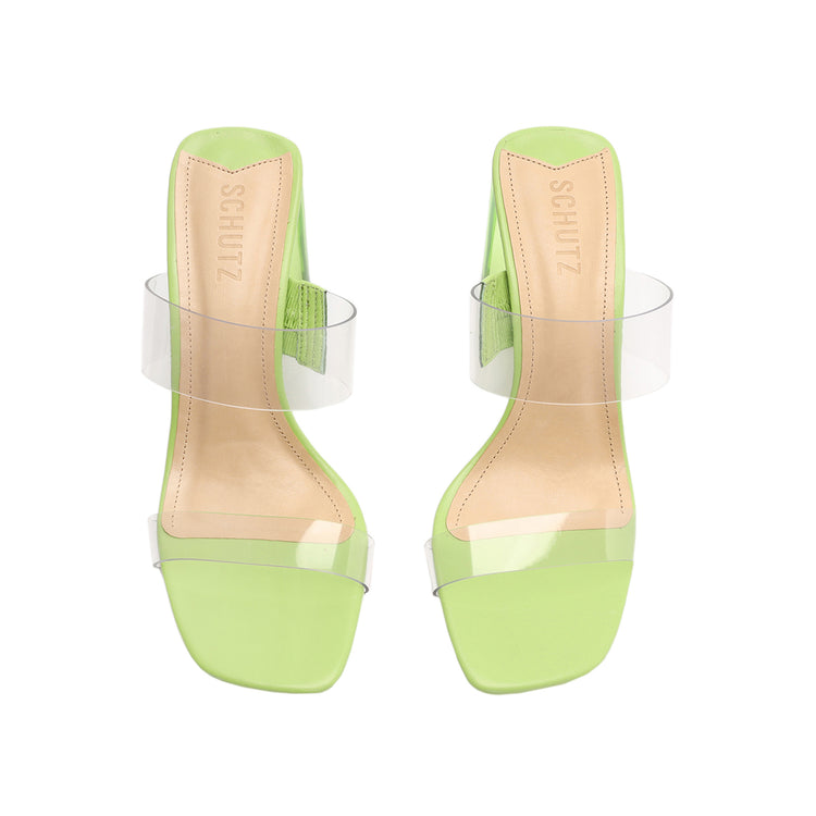 Stylish Lime Green Slingback Heels with Metallic Gold Heel