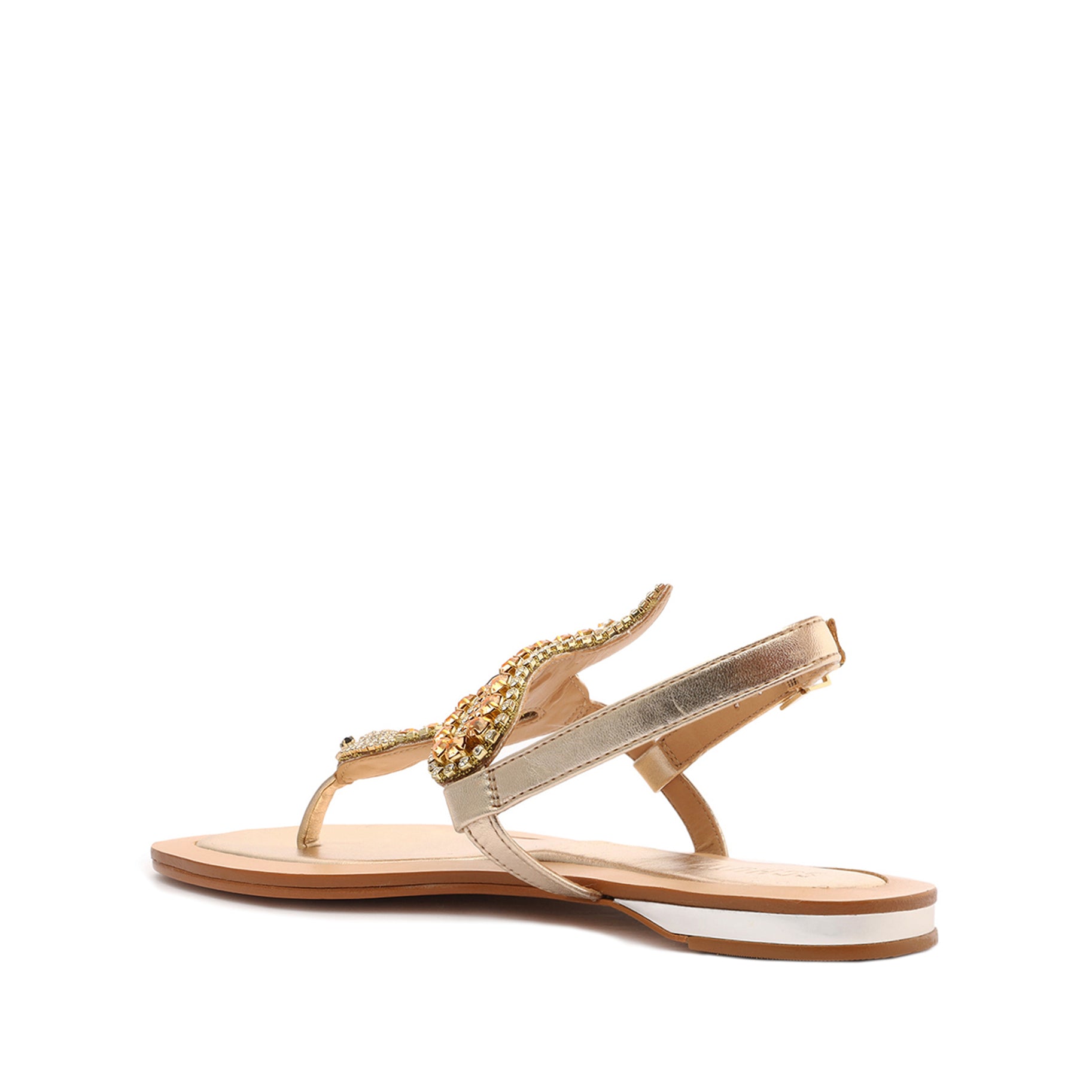 Shantie Metallic Leather Sandal Flats Sale    - Schutz Shoes