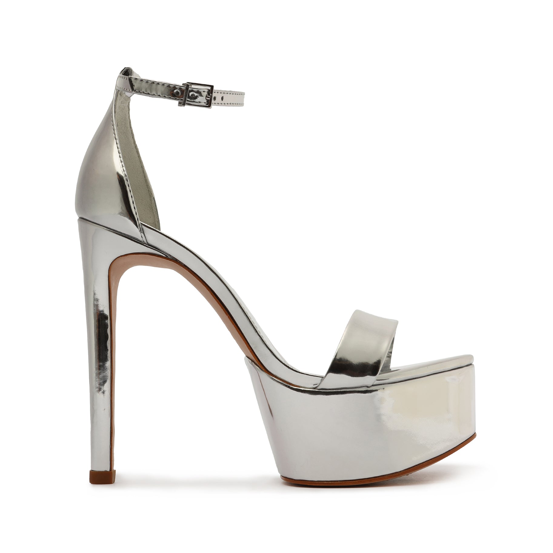 Cadey-Lee Platform Specchio Leather Sandal Sandals OLD 5 Silver Specchio Leather - Schutz Shoes